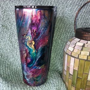 Alcohol ink drinking tumbler